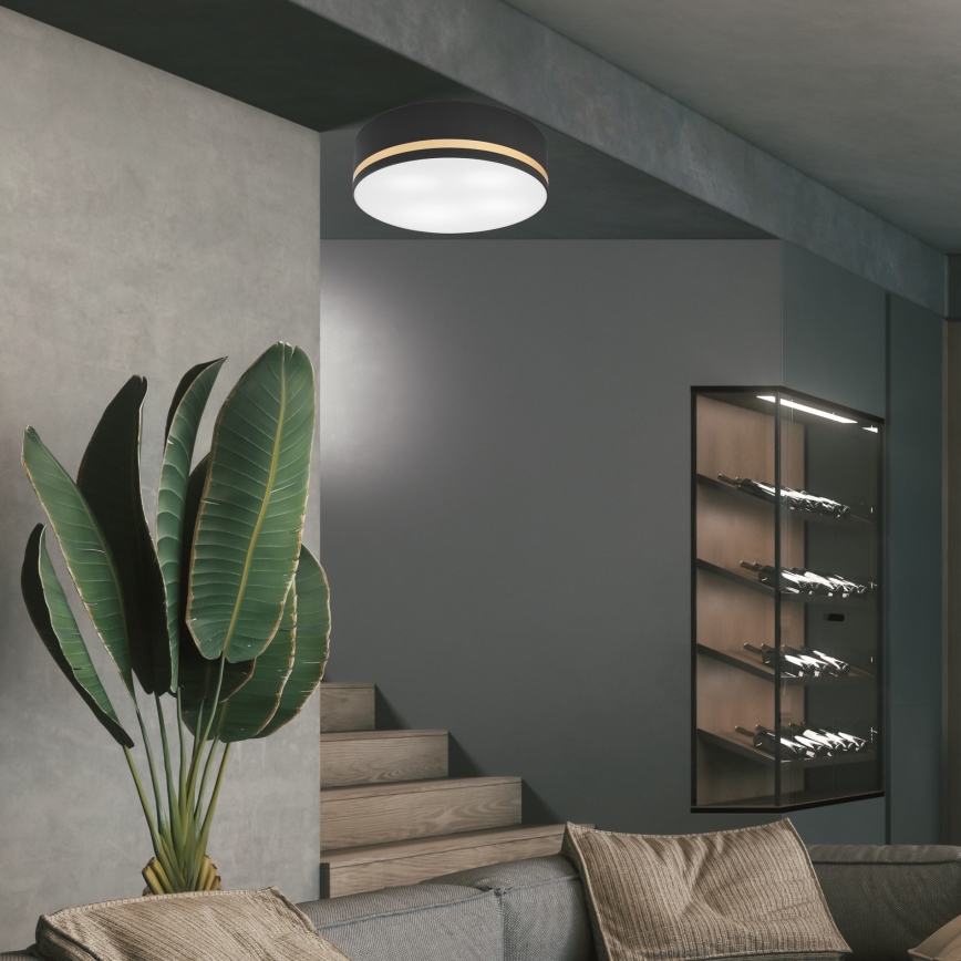 Iluminação de teto SIRJA STRIPE 4xE27/15W/230V diâmetro 45 cm preto