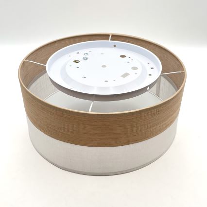 Iluminação de teto SIRJA WOOD 1xE27/15W/230V diâmetro 35 cm branco/carvalho