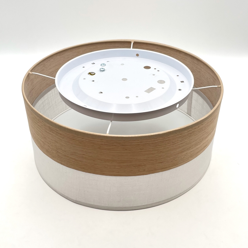 Iluminação de teto SIRJA WOOD 1xE27/15W/230V diâmetro 35 cm branco/carvalho