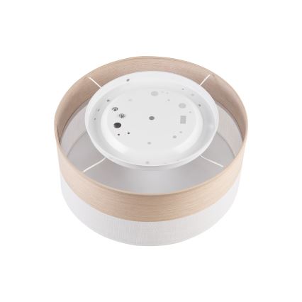 Iluminação de teto SIRJA WOOD 1xE27/15W/230V diâmetro 35 cm branco/carvalho