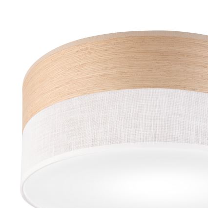 Iluminação de teto SIRJA WOOD 1xE27/15W/230V diâmetro 35 cm branco/carvalho
