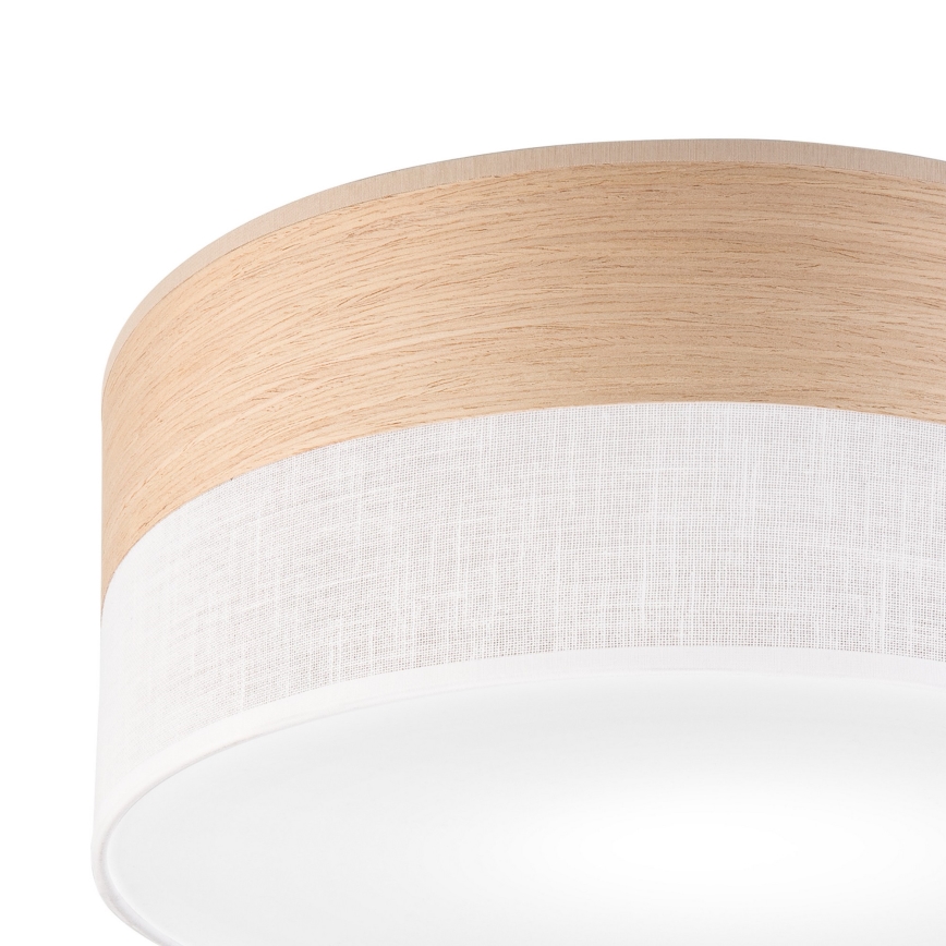 Iluminação de teto SIRJA WOOD 1xE27/15W/230V diâmetro 35 cm branco/carvalho
