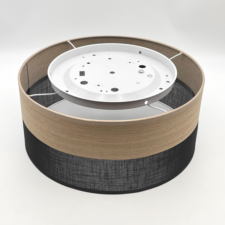 Iluminação de teto SIRJA WOOD 1xE27/15W/230V diâmetro 35 cm preto/carvalho