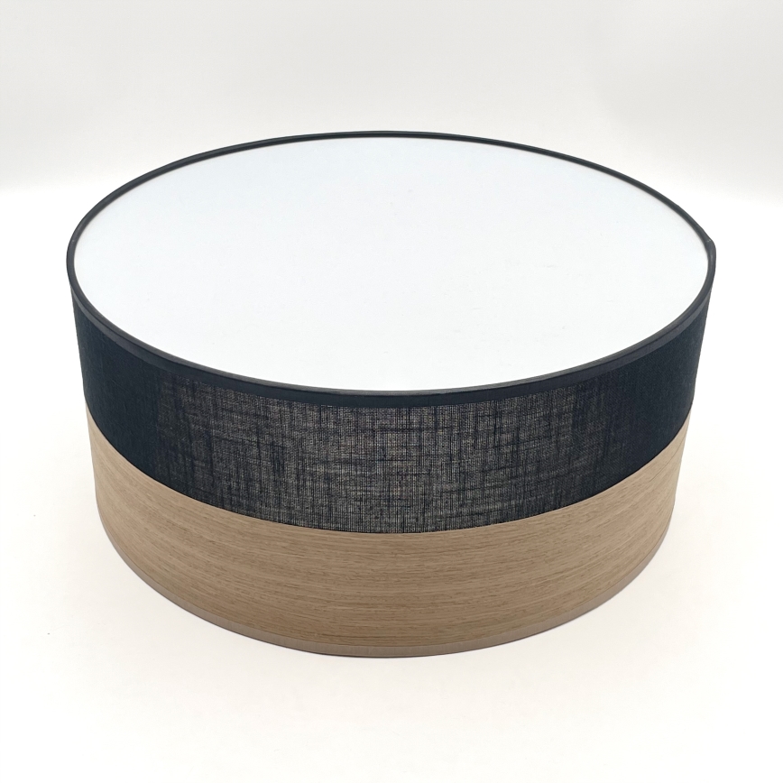 Iluminação de teto SIRJA WOOD 1xE27/15W/230V diâmetro 35 cm preto/carvalho