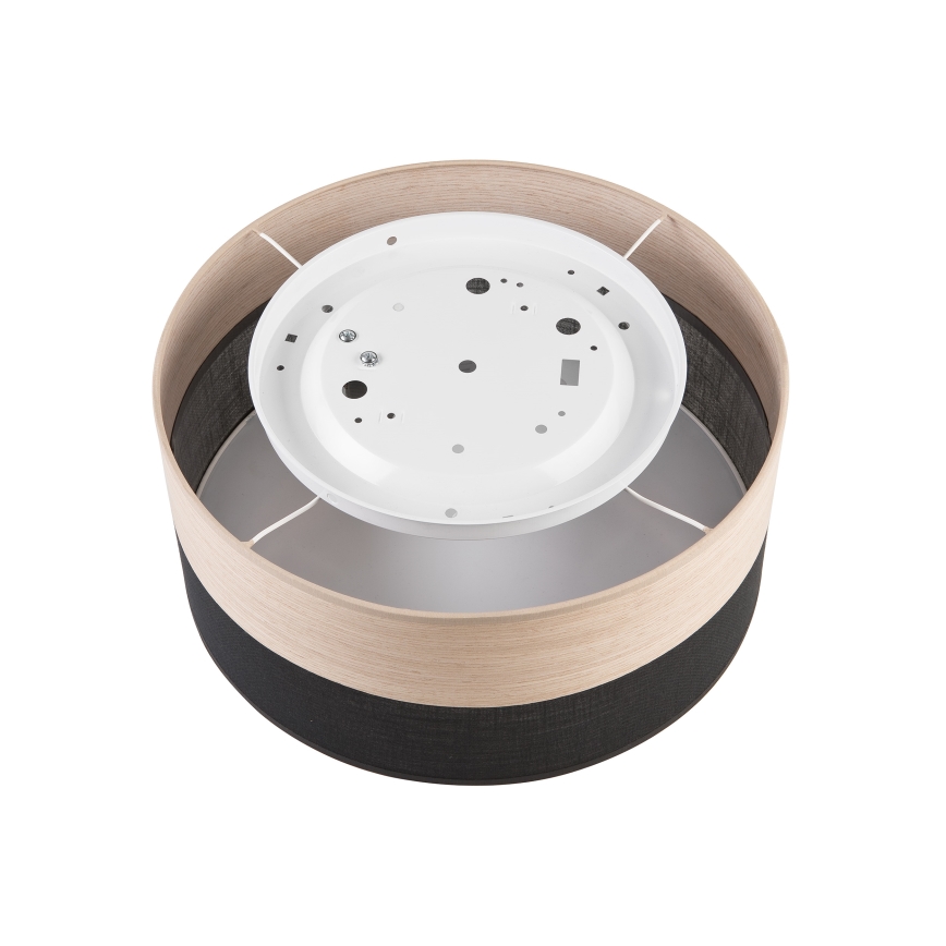 Iluminação de teto SIRJA WOOD 1xE27/15W/230V diâmetro 35 cm preto/carvalho