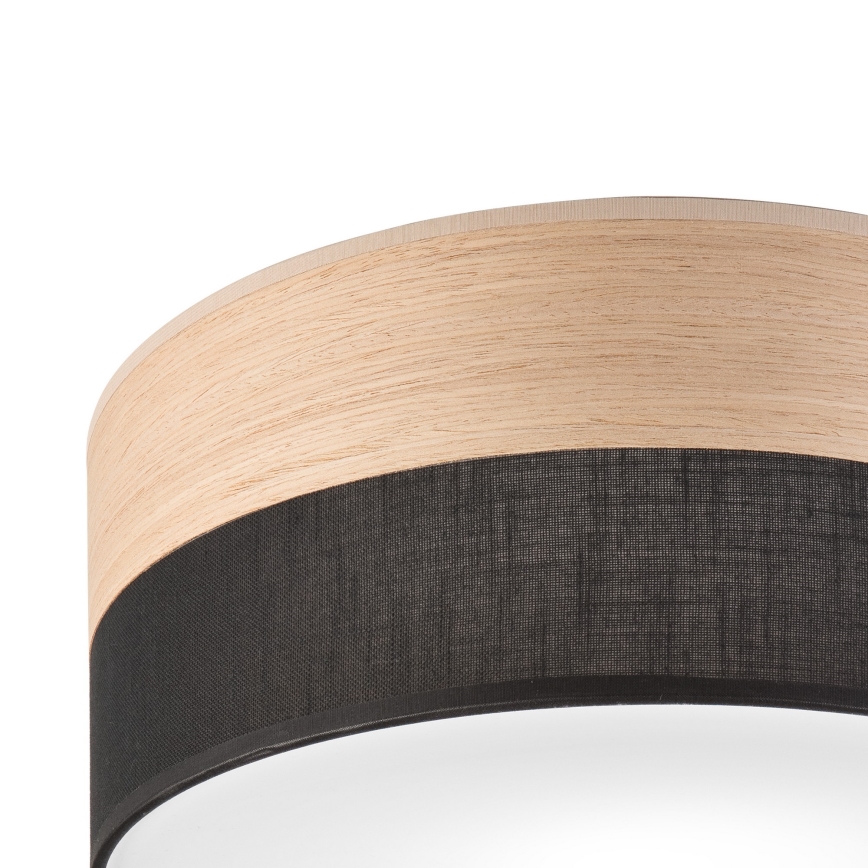 Iluminação de teto SIRJA WOOD 1xE27/15W/230V diâmetro 35 cm preto/carvalho