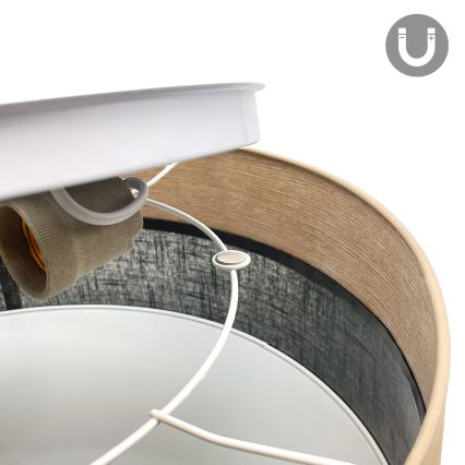Iluminação de teto SIRJA WOOD 1xE27/15W/230V diâmetro 35 cm preto/carvalho