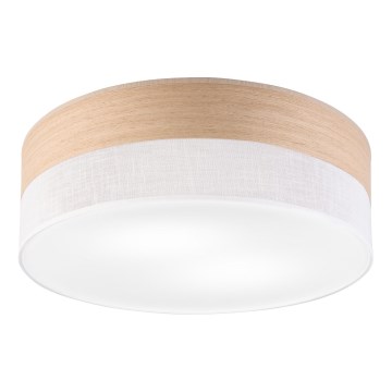 Iluminação de teto SIRJA WOOD 2xE27/15W/230V diâmetro 45 cm branco/carvalho