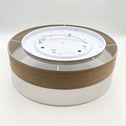 Iluminação de teto SIRJA WOOD 2xE27/15W/230V diâmetro 45 cm branco/carvalho