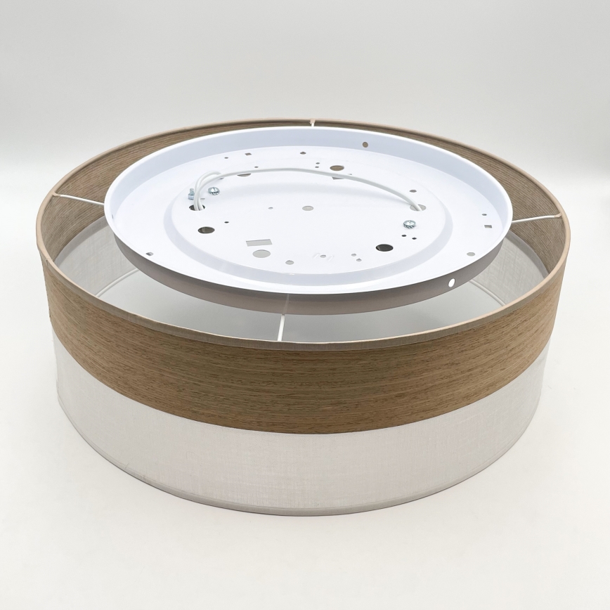 Iluminação de teto SIRJA WOOD 2xE27/15W/230V diâmetro 45 cm branco/carvalho