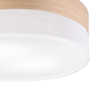 Iluminação de teto SIRJA WOOD 2xE27/15W/230V diâmetro 45 cm branco/carvalho