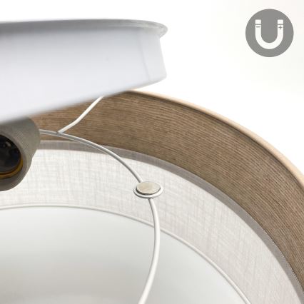 Iluminação de teto SIRJA WOOD 2xE27/15W/230V diâmetro 45 cm branco/carvalho