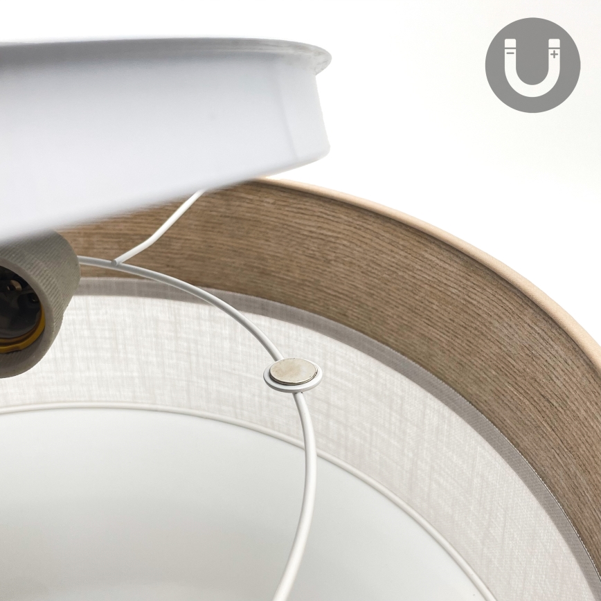 Iluminação de teto SIRJA WOOD 2xE27/15W/230V diâmetro 45 cm branco/carvalho