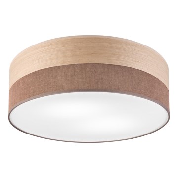 Iluminação de teto SIRJA WOOD 2xE27/15W/230V diâmetro 45 cm castanho/carvalho