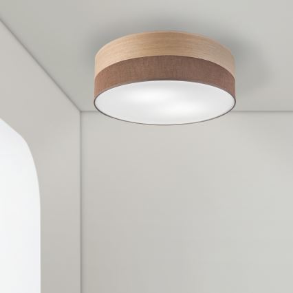 Iluminação de teto SIRJA WOOD 2xE27/15W/230V diâmetro 45 cm castanho/carvalho