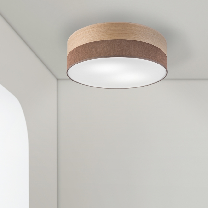 Iluminação de teto SIRJA WOOD 2xE27/15W/230V diâmetro 45 cm castanho/carvalho