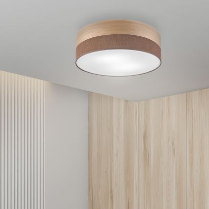 Iluminação de teto SIRJA WOOD 2xE27/15W/230V diâmetro 45 cm castanho/carvalho