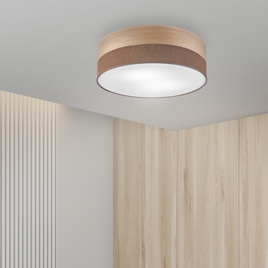 Iluminação de teto SIRJA WOOD 2xE27/15W/230V diâmetro 45 cm castanho/carvalho