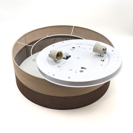 Iluminação de teto SIRJA WOOD 2xE27/15W/230V diâmetro 45 cm castanho/carvalho