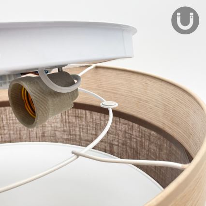 Iluminação de teto SIRJA WOOD 2xE27/15W/230V diâmetro 45 cm castanho/carvalho