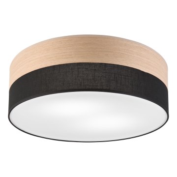 Iluminação de teto SIRJA WOOD 2xE27/15W/230V diâmetro 45 cm preto/carvalho