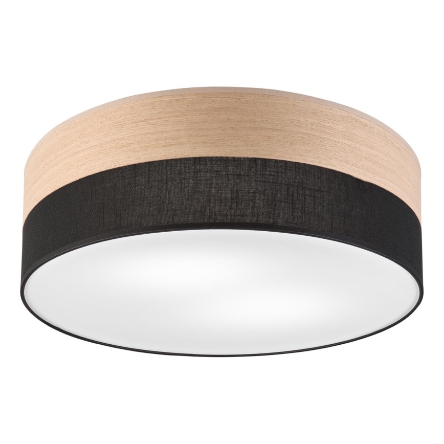 Iluminação de teto SIRJA WOOD 2xE27/15W/230V diâmetro 45 cm preto/carvalho