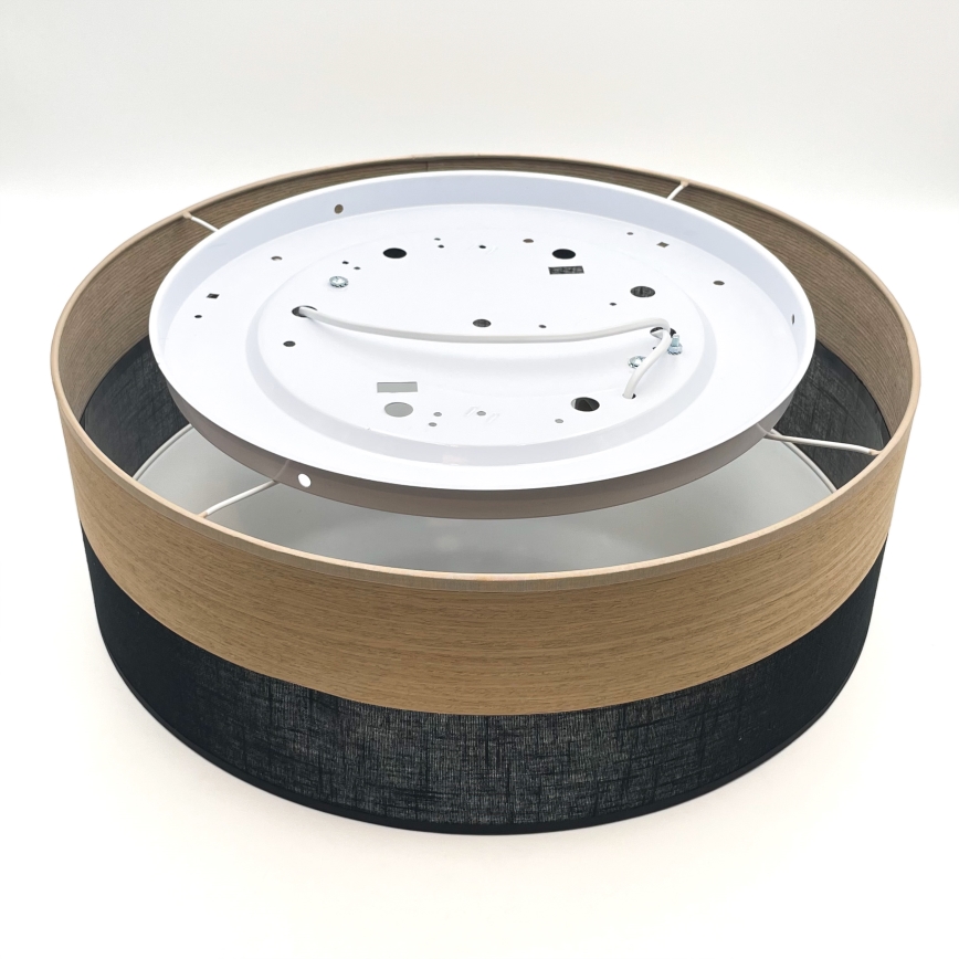 Iluminação de teto SIRJA WOOD 2xE27/15W/230V diâmetro 45 cm preto/carvalho