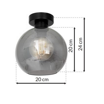 Iluminação de teto SOFIA 1xE27/60W/230V preto