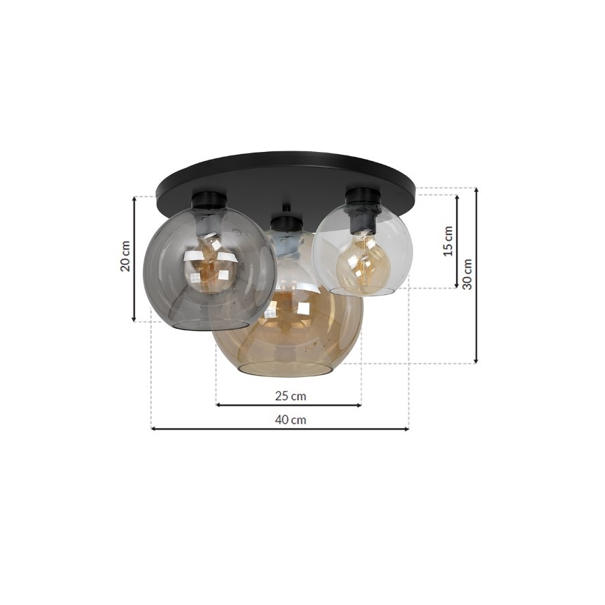 Iluminação de teto SOFIA 3xE27/60W/230V mista