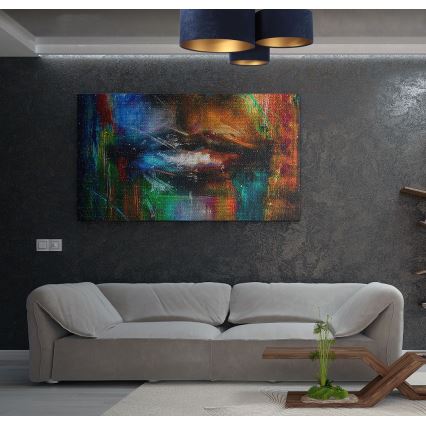 Iluminação de teto SPACE 3xE27/60W/230V azul/dourado