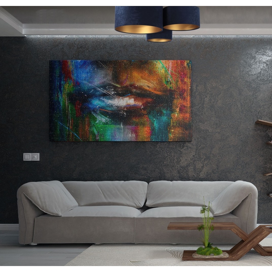 Iluminação de teto SPACE 3xE27/60W/230V azul/dourado