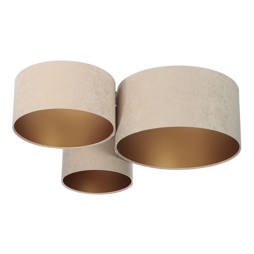 Iluminação de teto SPACE 3xE27/60W/230V bege/dourado
