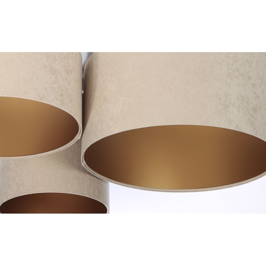 Iluminação de teto SPACE 3xE27/60W/230V bege/dourado