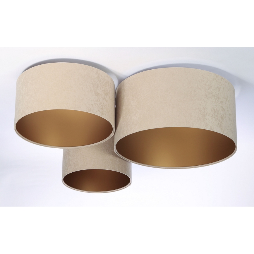 Iluminação de teto SPACE 3xE27/60W/230V bege/dourado