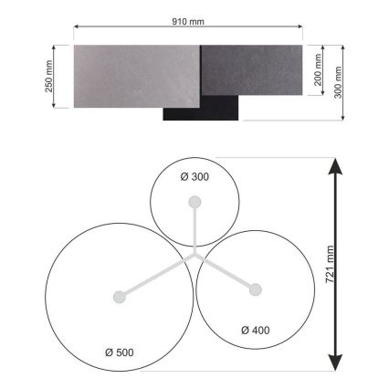 Iluminação de teto SPACE 3xE27/60W/230V branco