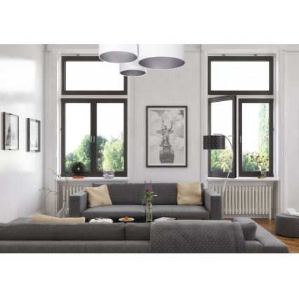 Iluminação de teto SPACE 3xE27/60W/230V branco/prateado