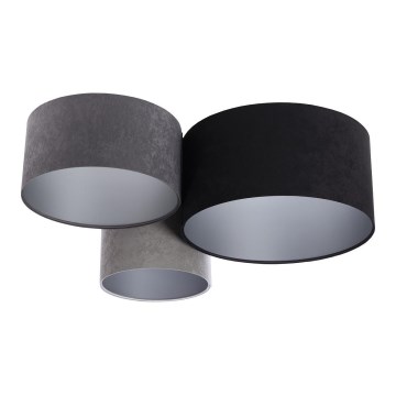 Iluminação de teto SPACE 3xE27/60W/230V cinzento/preto/prateado