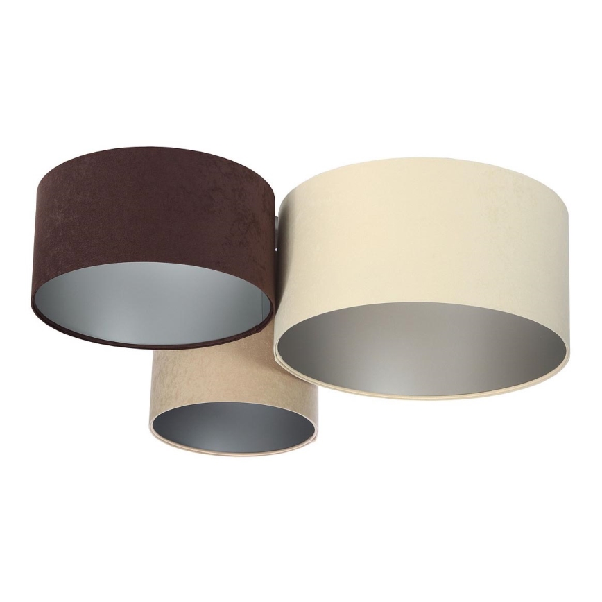 Iluminação de teto SPACE 3xE27/60W/230V creme/castanho/bege