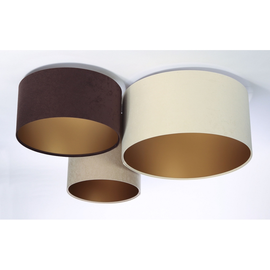 Iluminação de teto SPACE 3xE27/60W/230V creme/castanho/bege