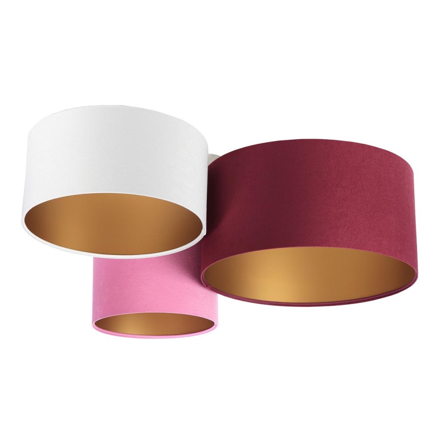 Iluminação de teto SPACE 3xE27/60W/230V vermelho/branco/rosa