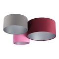 Iluminação de teto SPACE 3xE27/60W/230V vermelho/cinzento/rosa