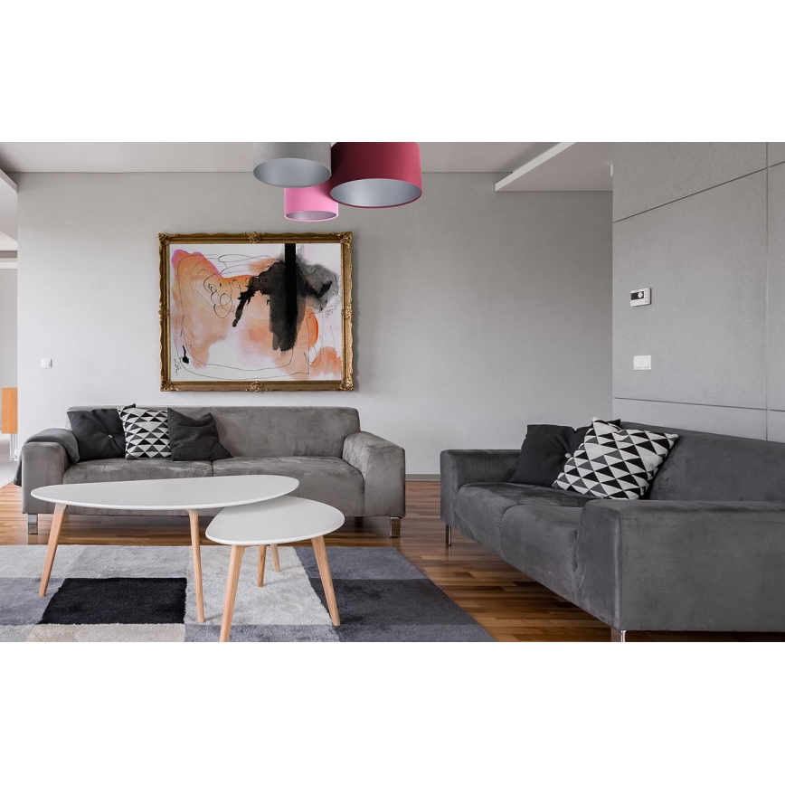 Iluminação de teto SPACE 3xE27/60W/230V vermelho/cinzento/rosa