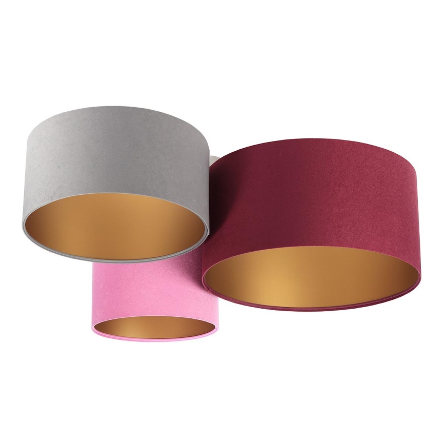Iluminação de teto SPACE 3xE27/60W/230V vermelho/cinzento/rosa