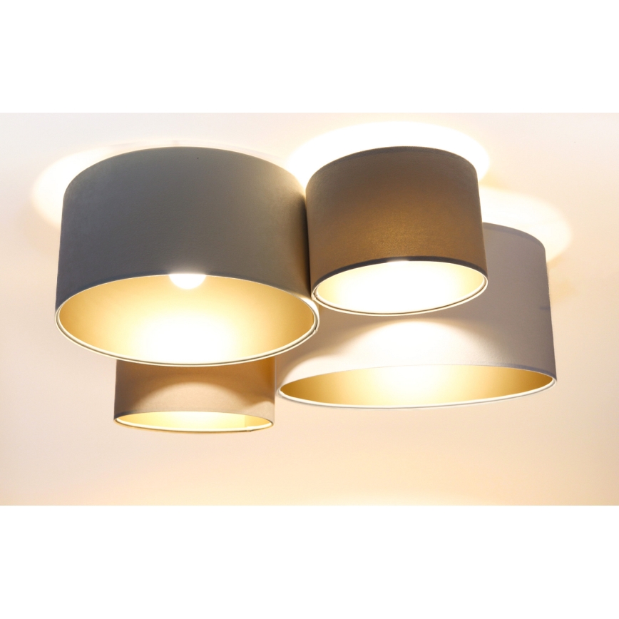 Iluminação de teto SPACE 4xE27/60W/230V bege/branco/dourada