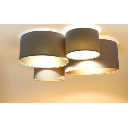 Iluminação de teto SPACE 4xE27/60W/230V bege/dourada
