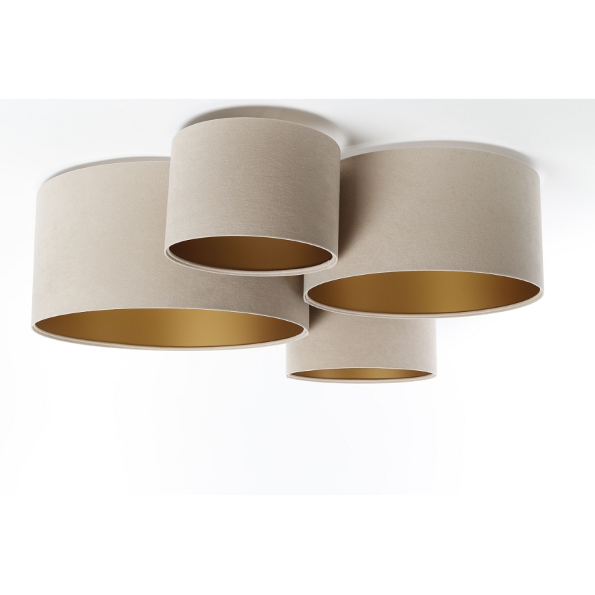 Iluminação de teto SPACE 4xE27/60W/230V bege/dourada