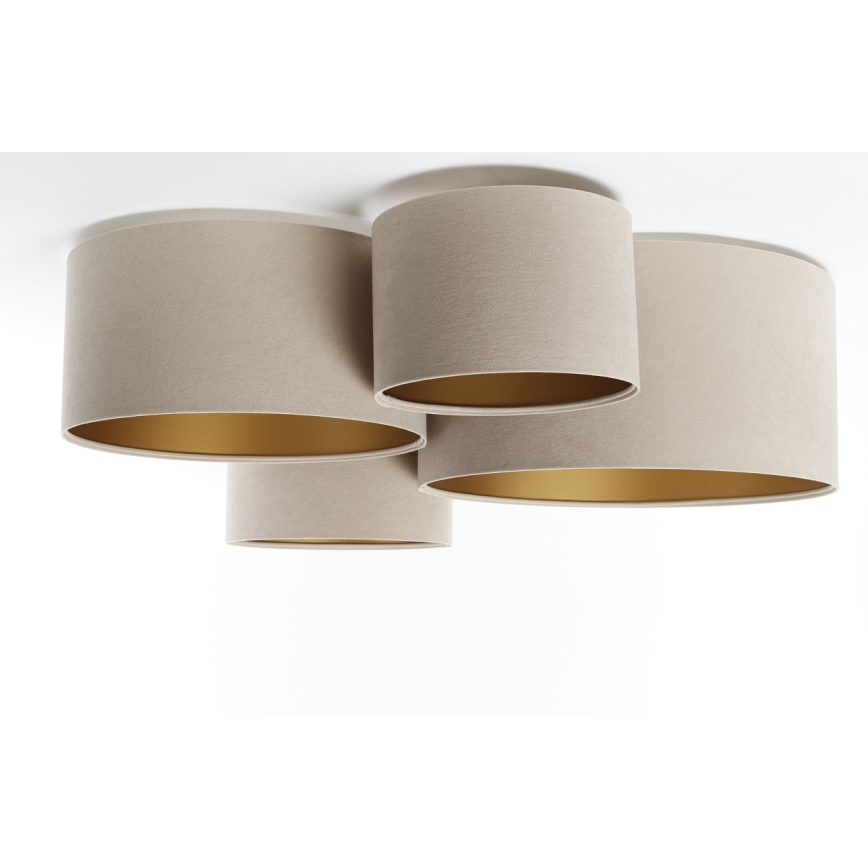 Iluminação de teto SPACE 4xE27/60W/230V bege/dourada