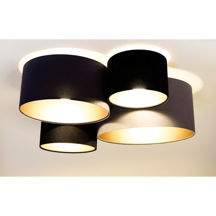 Iluminação de teto SPACE 4xE27/60W/230V cinzento/preto/dourada