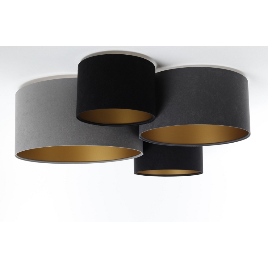 Iluminação de teto SPACE 4xE27/60W/230V cinzento/preto/dourada