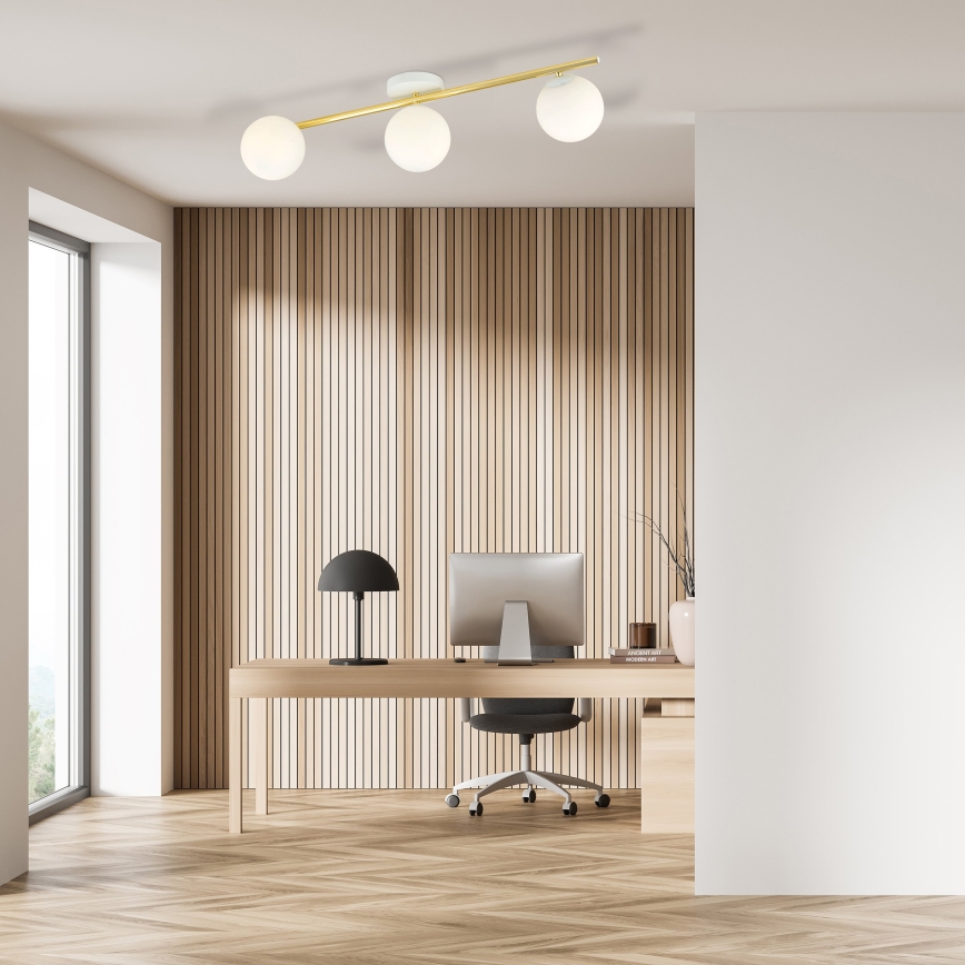Iluminação de teto SPLENDI 3xE14/10W/230V branco/dourado